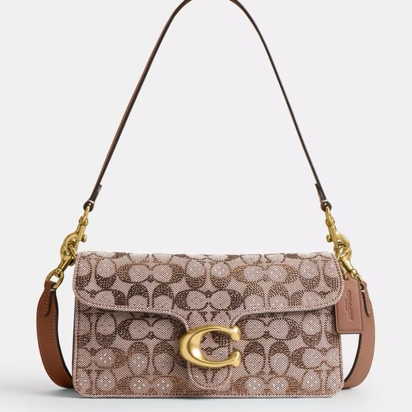 New Coach Tabby 26 Medium Crystal Signature Jacquard Shoulder Bag Crossbody